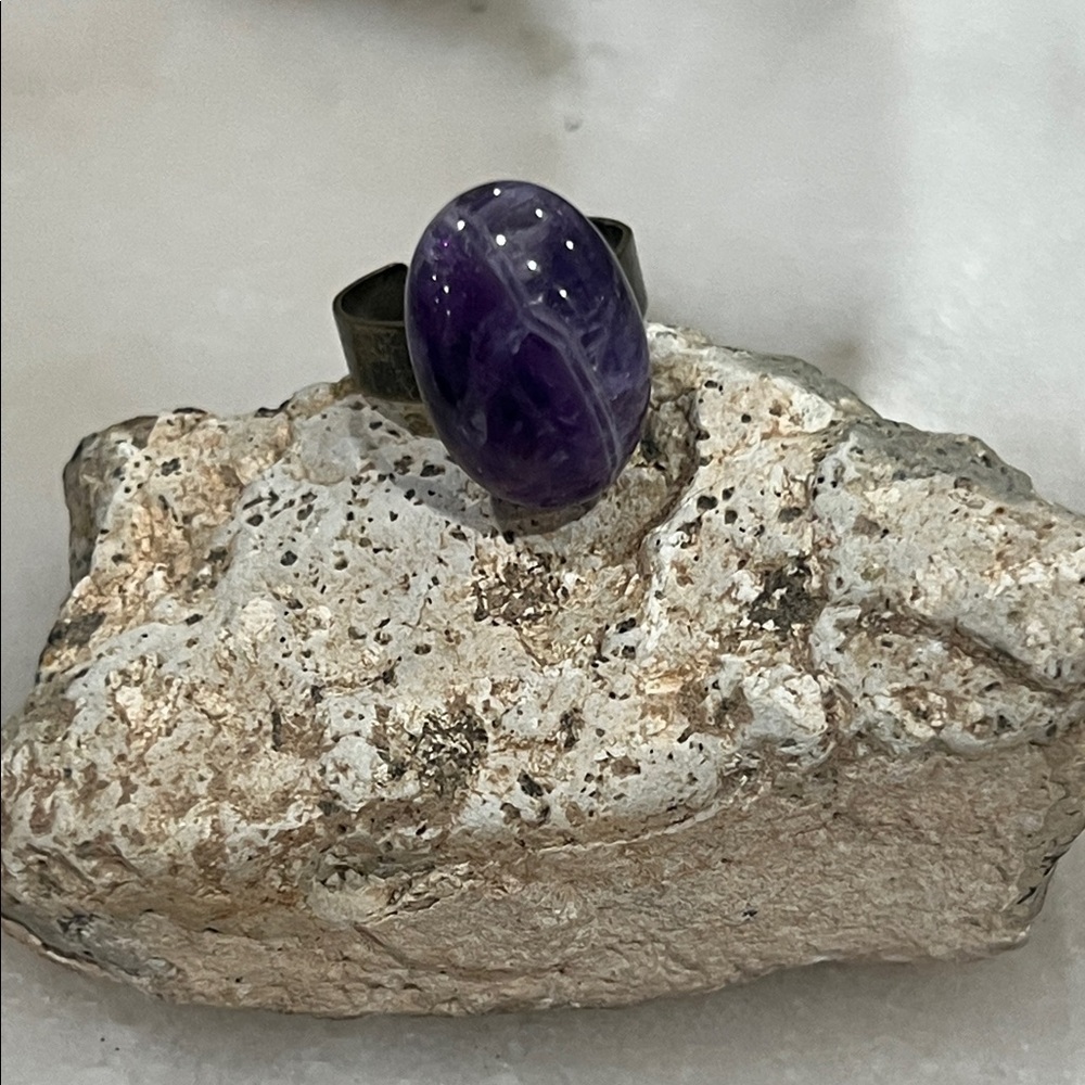 Purple Amethyst Stone Ring